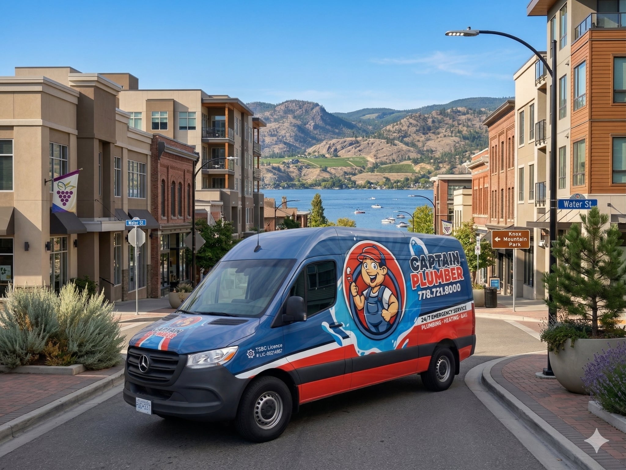 Captain Plumber service van in Kelowna