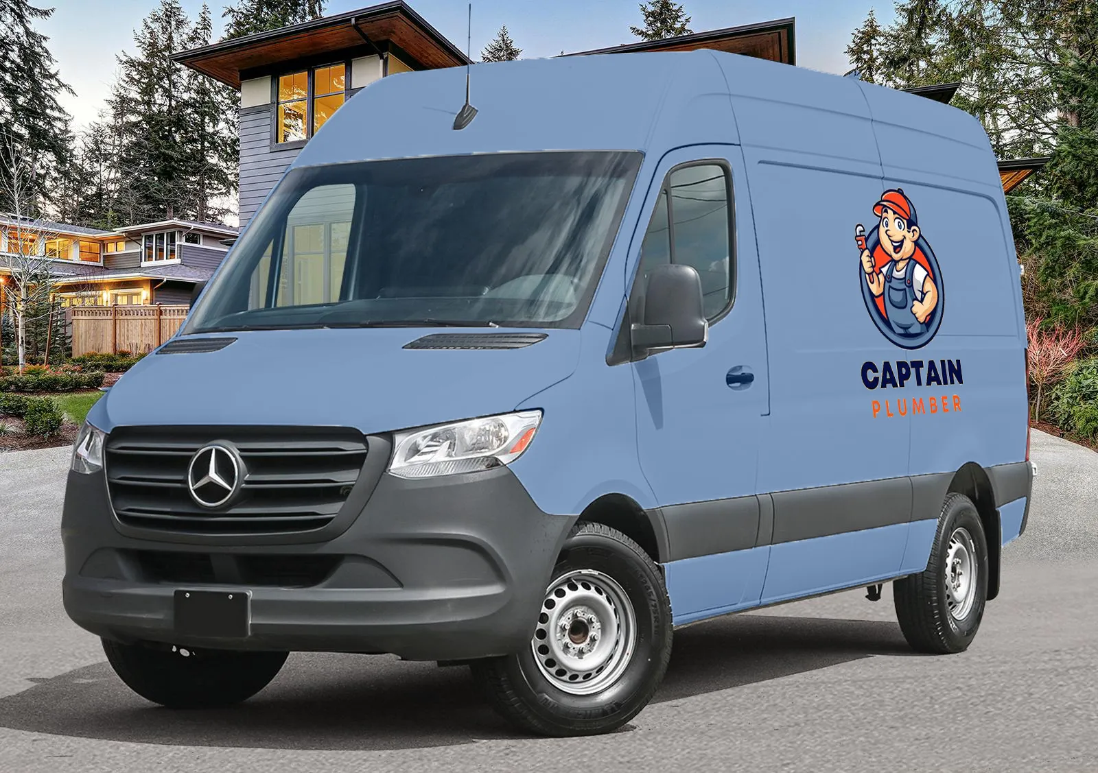 Captain Plumber service van in Kelowna